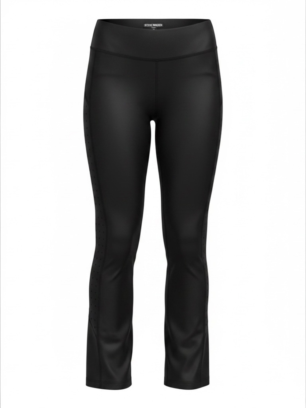 Steve Madden Black Boot-Cut Active Pants with Perforated Side Detail. Sz L